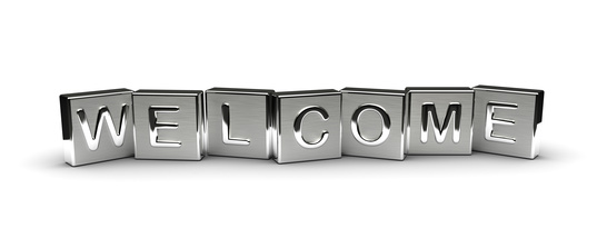 Metal Welcome Text (isolated on white background)